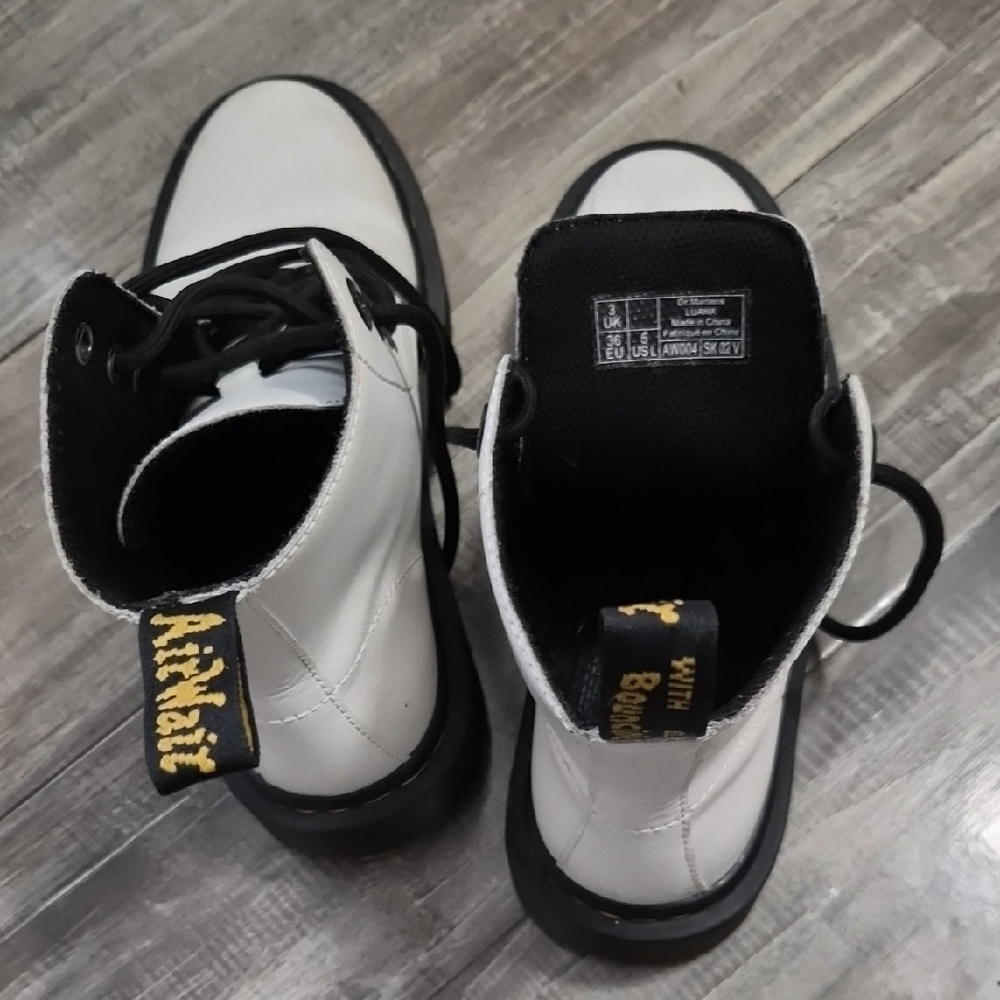 Dr. Martens Classic White Combat Boots - Picture 6 of 6